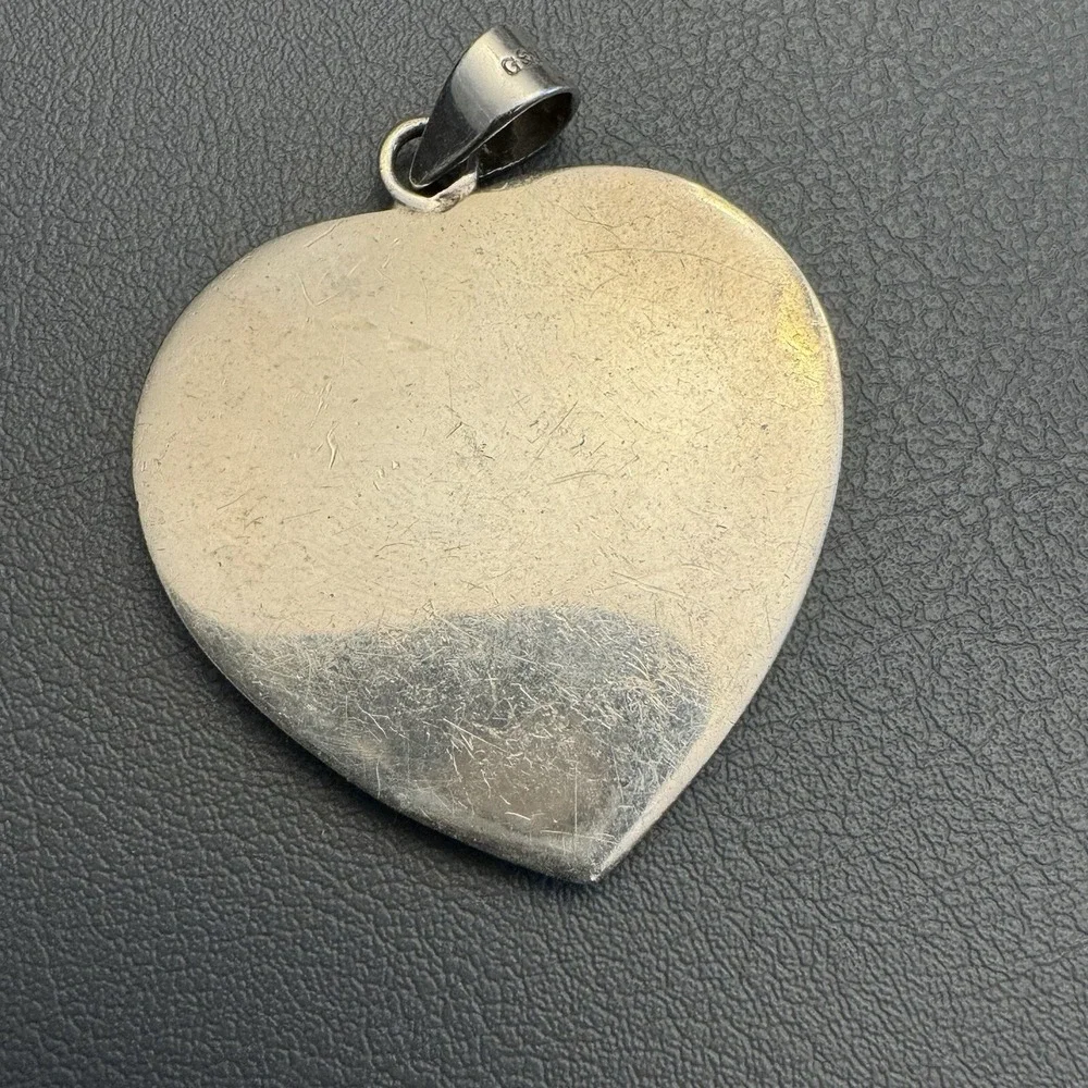 GSJ 925 Sterling Silver MOPMother of Pearl Heart‎ Pendant QVC
