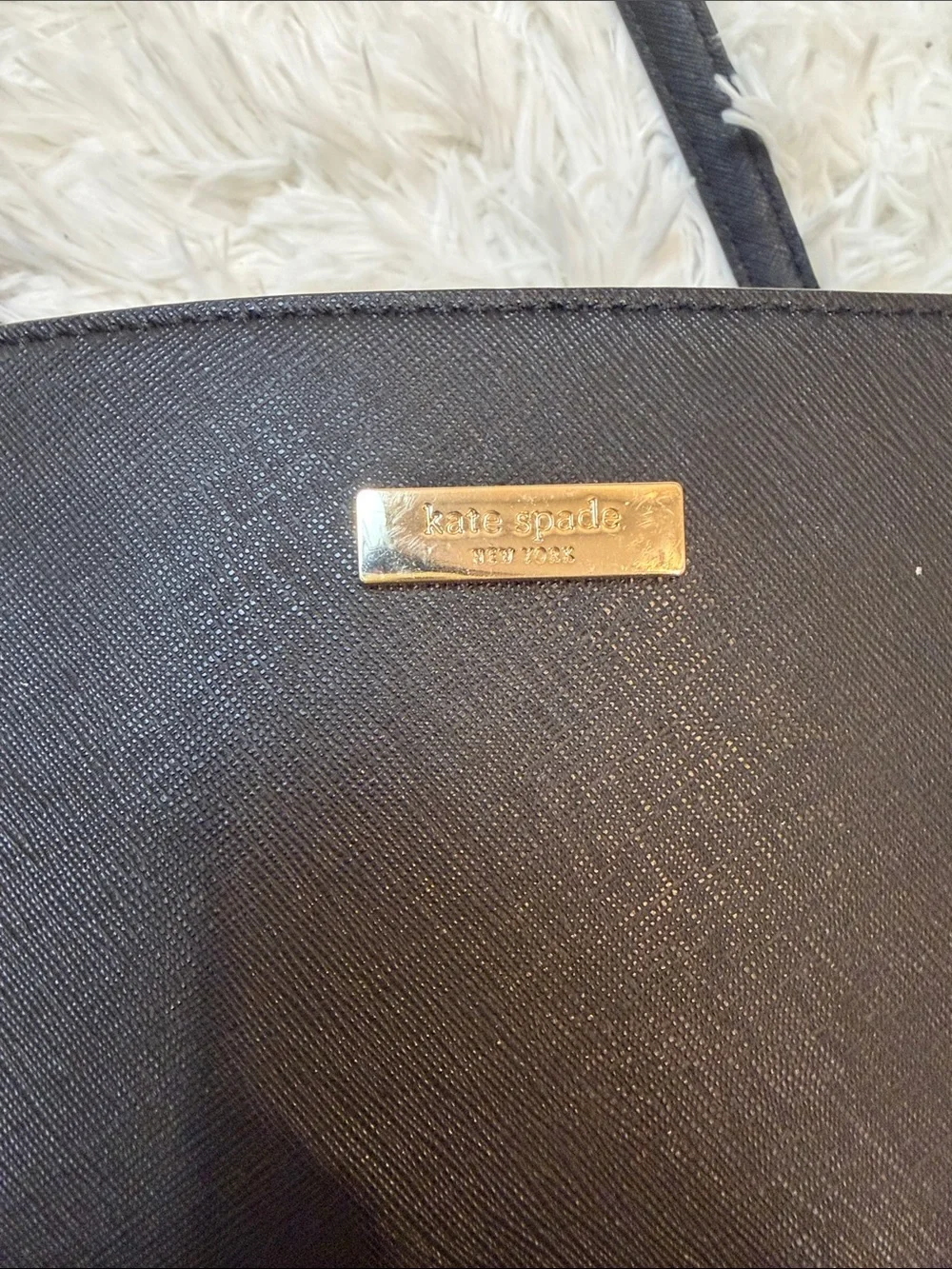 kate spade New York Black Saffiano Laptop Tote Bag