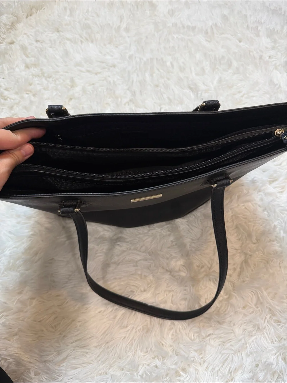 kate spade New York Black Saffiano Laptop Tote Bag