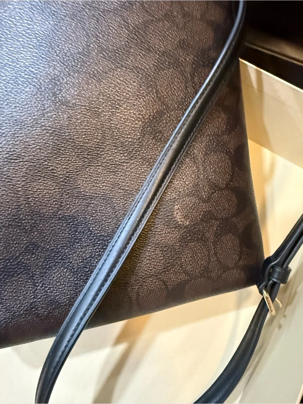 Coach Brown Signature Crossbody with Gold Hardware