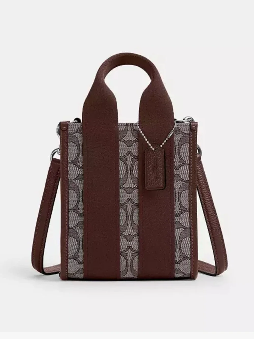 COACH MINI TOTE BAG SIGNATURE JACQUARD CROSSBODY NEW WITH BOX GIFT READY