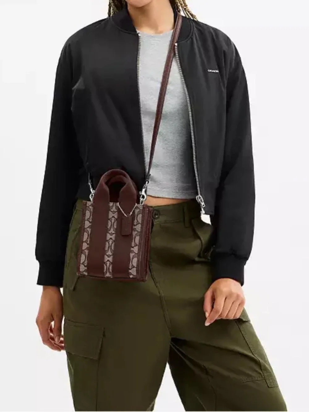 COACH MINI TOTE BAG SIGNATURE JACQUARD CROSSBODY NEW WITH BOX GIFT READY