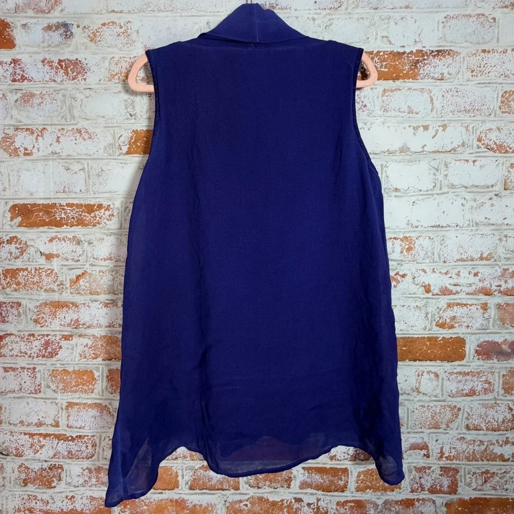 Soft Surroundings Cowl Neck Tunic Women‎ Medium Purple Draped Sleeveless