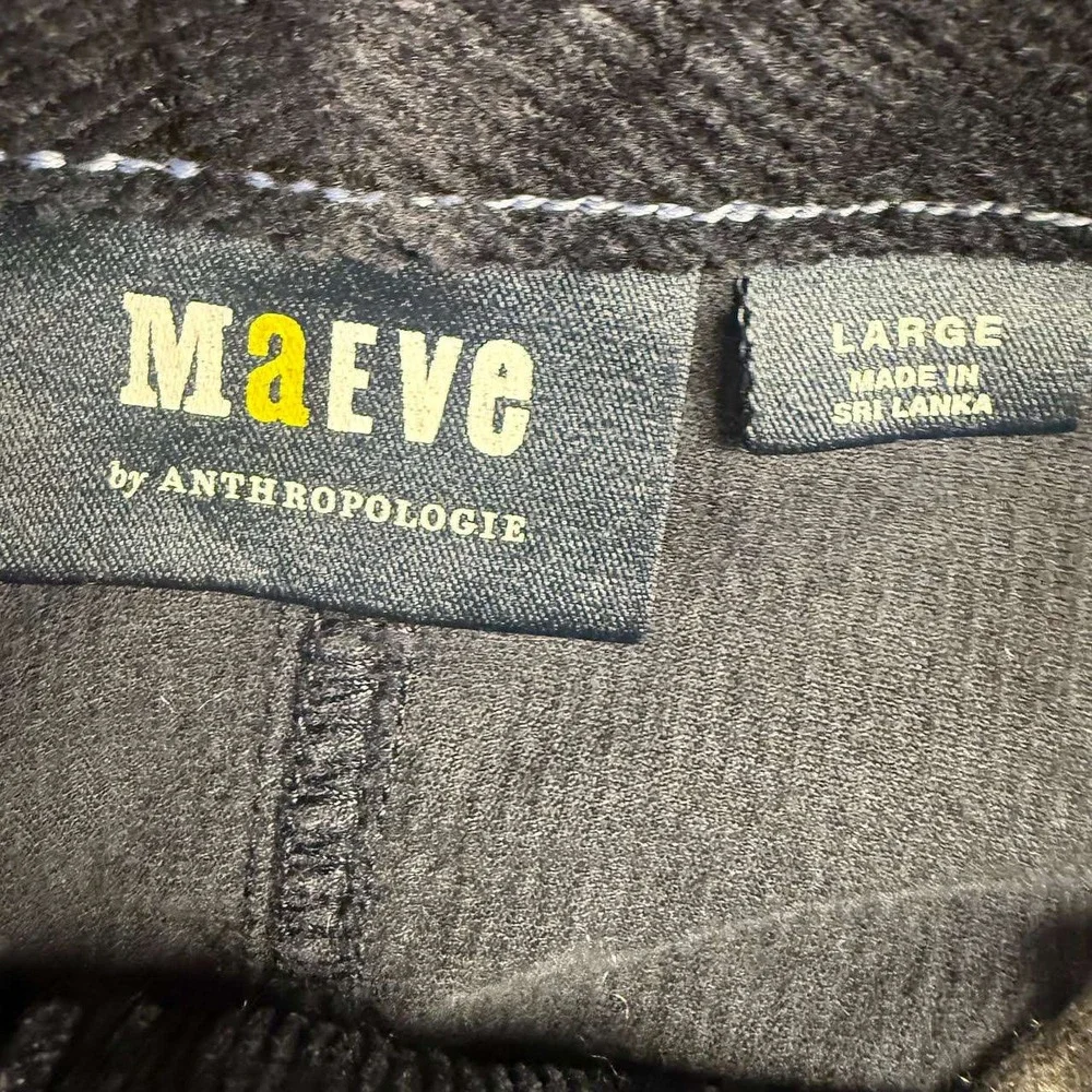 Maeve Anthropologie Collette Navy Corduroy Pocket Midi Skirt Large
