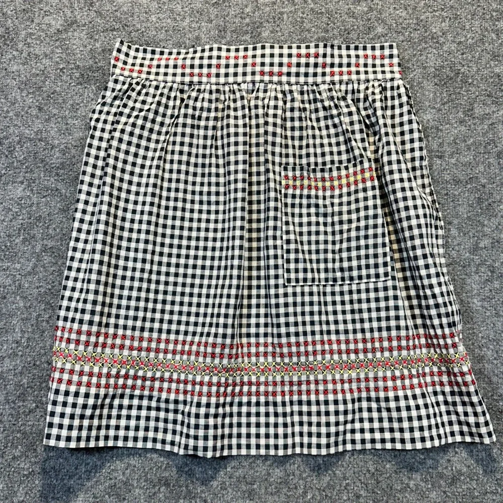 Handmade Gingham Half‎ Apron Womens OS Black White Cottagecore Farmhouse Vintage