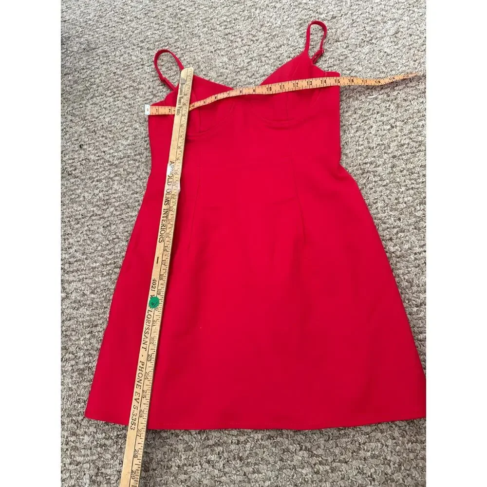 Princess Polly | Red Bodycon Novella Mini Dress Preppy Summer Going Out Sz 8