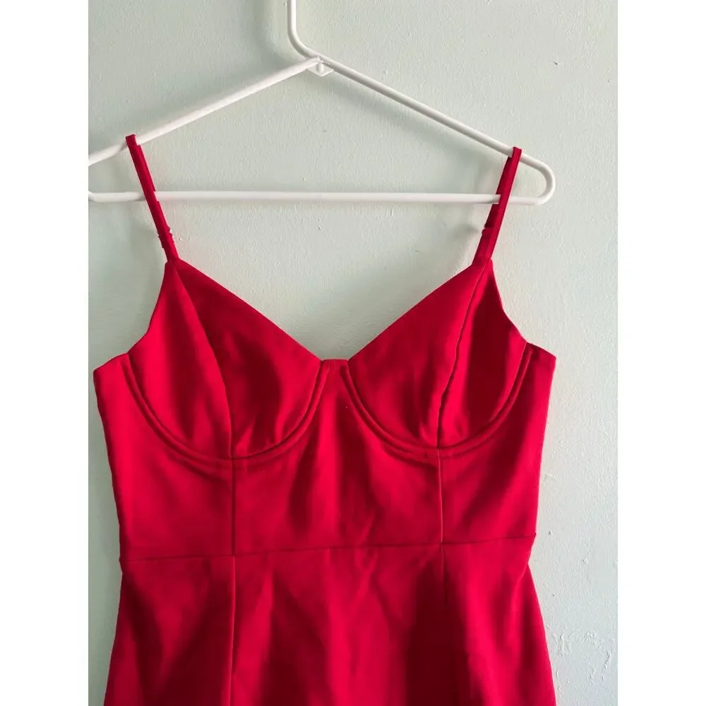 Princess Polly | Red Bodycon Novella Mini Dress Preppy Summer Going Out Sz 8