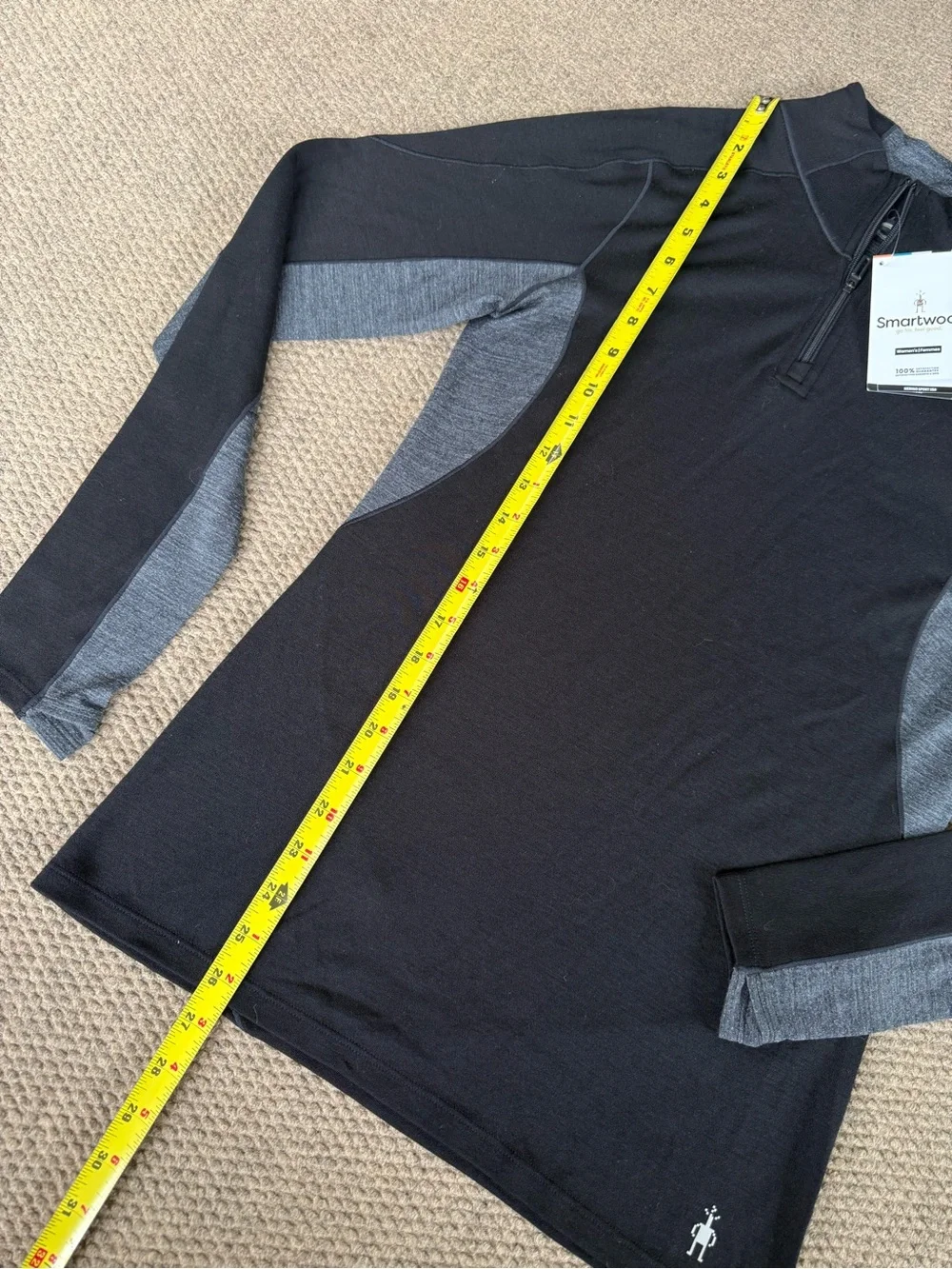 Smartwool Merino Sport 250 Black Long Sleeve 1/4 Zip Jacket Women’s Size S NWT