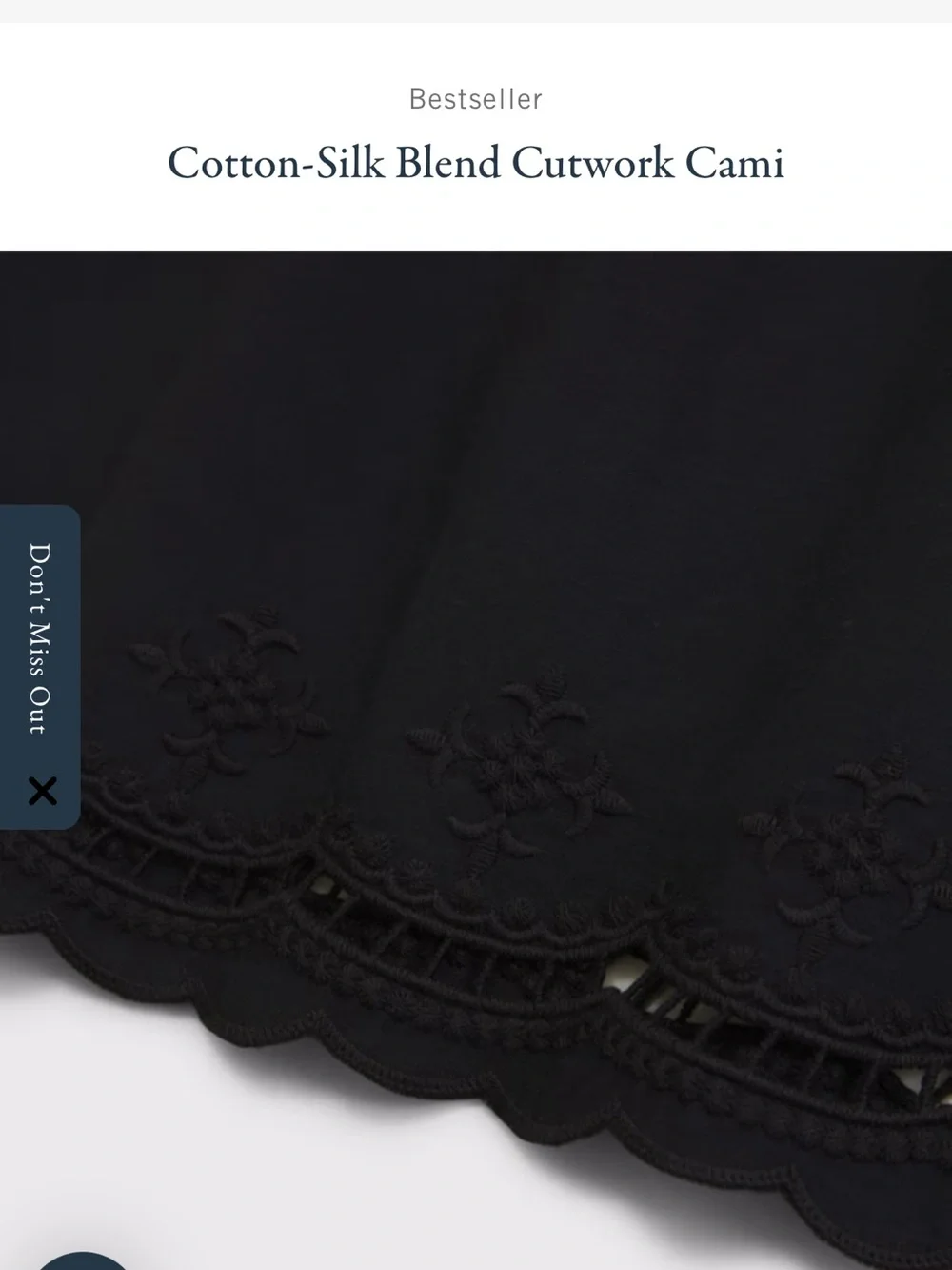 NWT Abercrombie & Fitch Cotton-Silk Blend Cutwork Cami Small