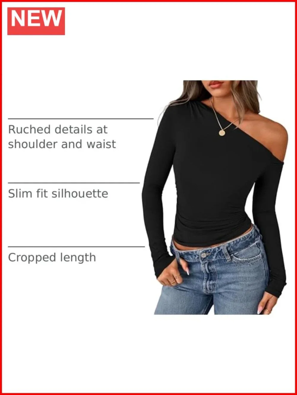 Women Off Shoulder Long Sleeve Fitted Top Y2K Going Out Blouse