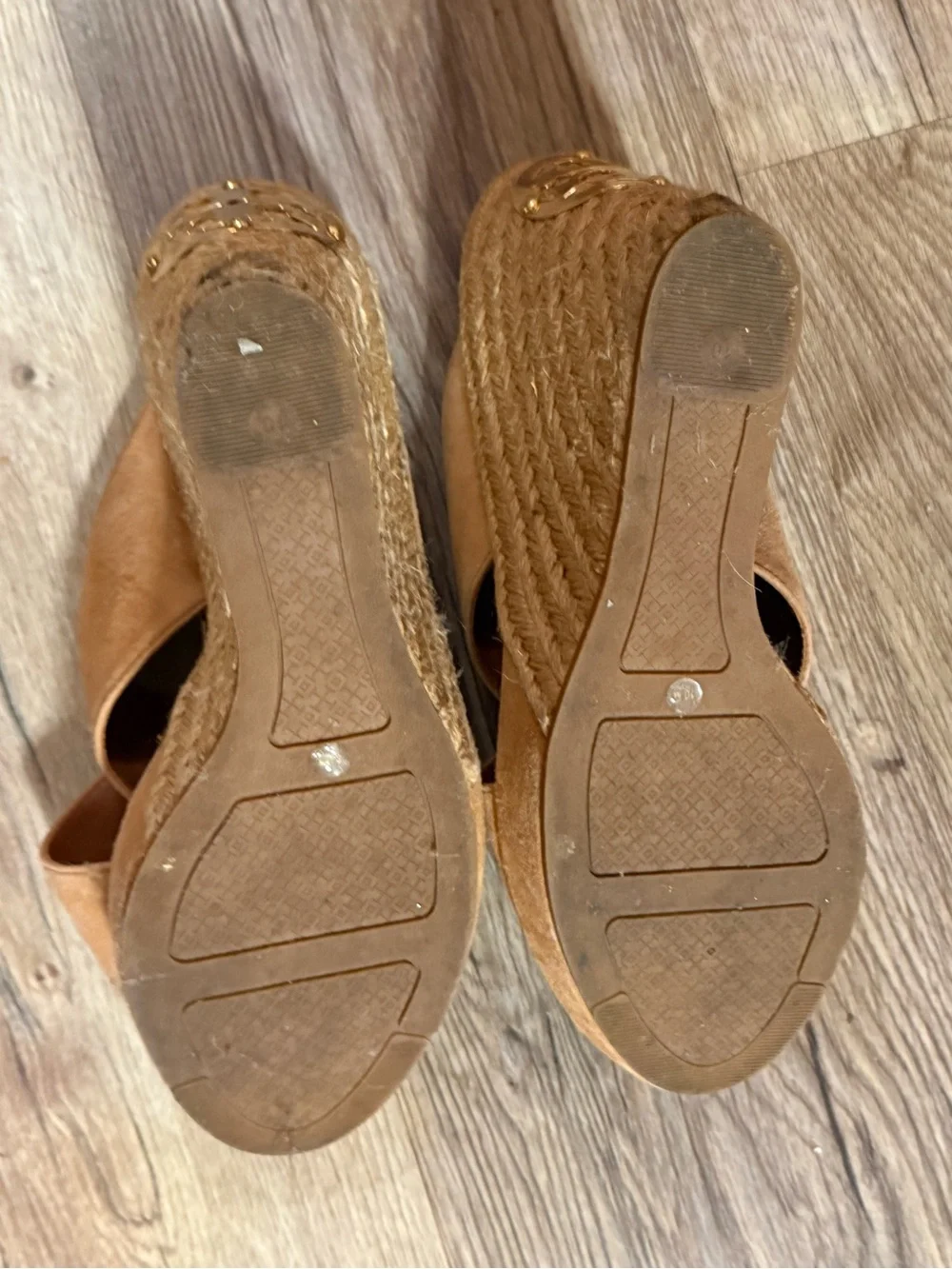 Tory Burch Cognac Suede Crisscross Mule Slides