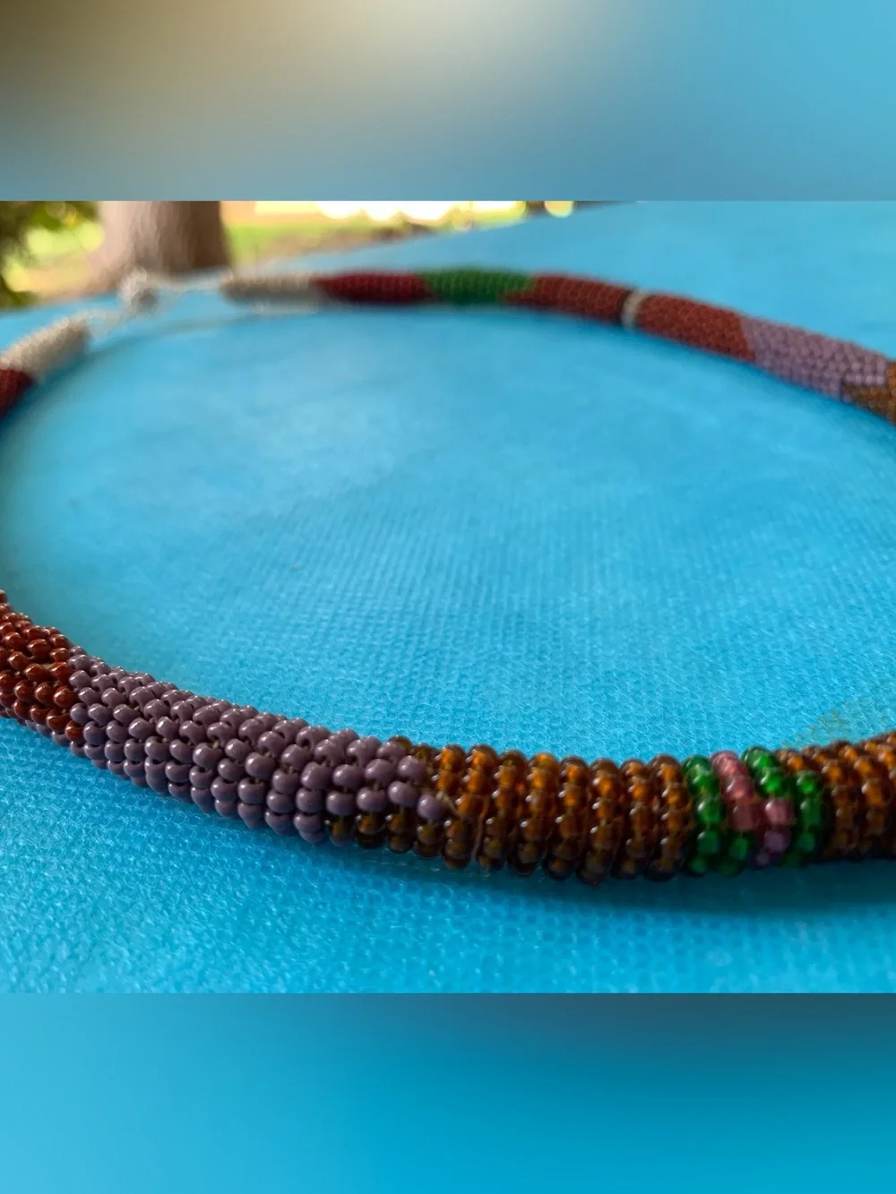 Handcrafted Multicolor Glass Seed Bead Necklace - Elegant Beaded Choker