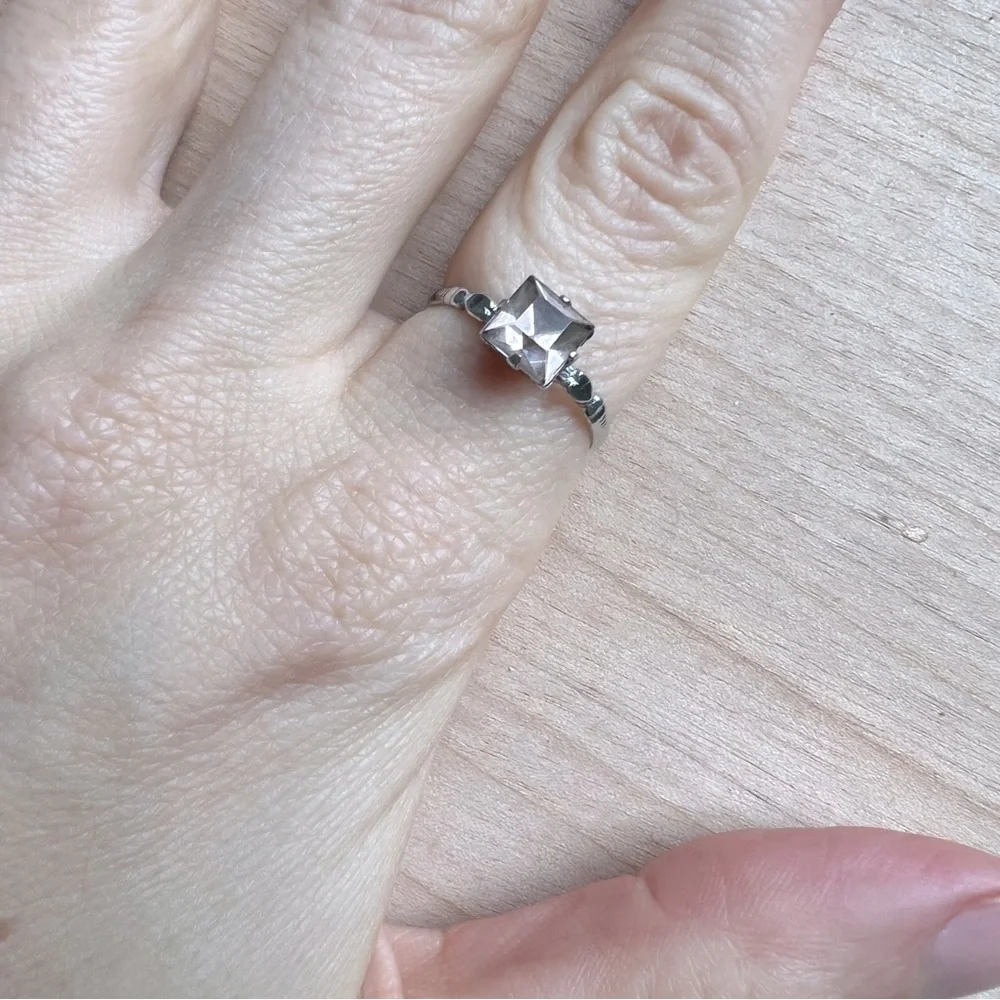 Vintage Kiddiegem Sterling silver rhinestone ring