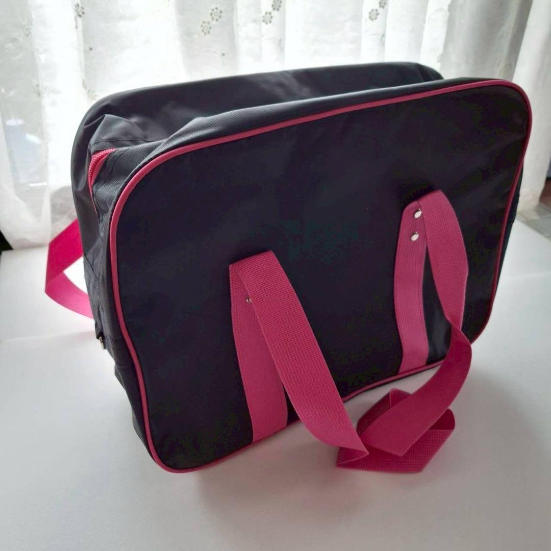 Pool Bag School Bag Nylon Black Pink Lightweight Large Capacity