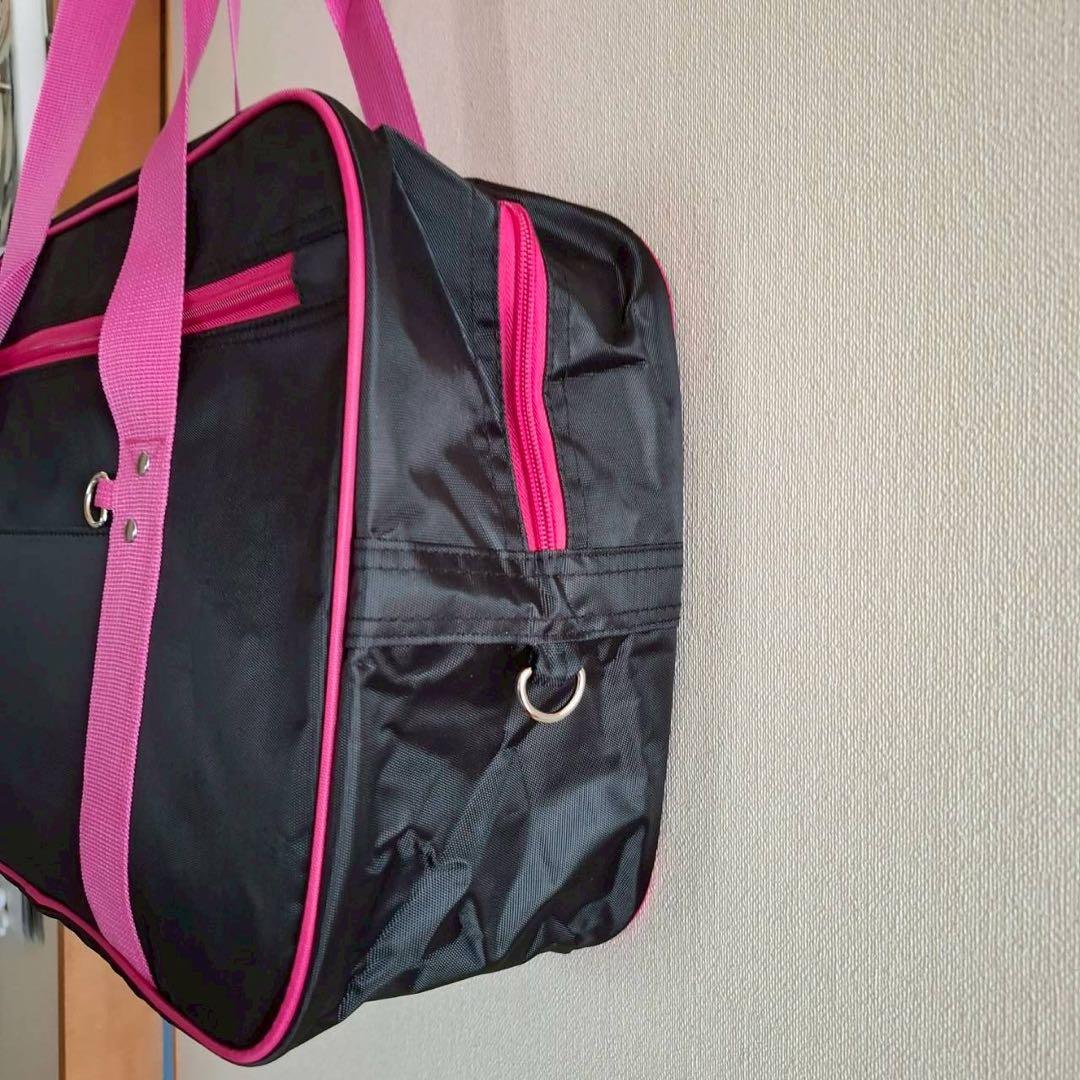 Pool Bag School Bag Nylon Black Pink Lightweight Large Capacity