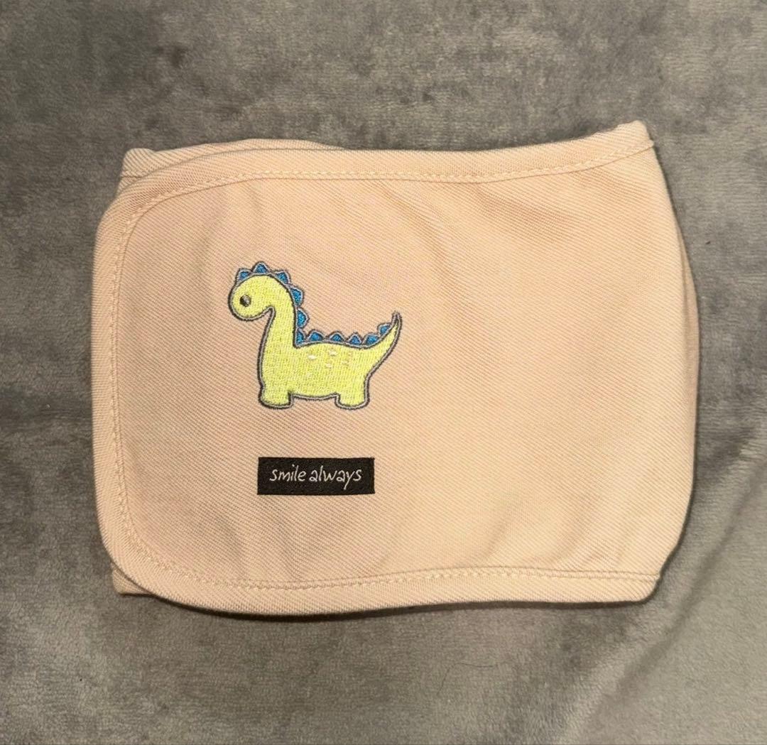 Dinosaur Embroidered Manner Belt L Beige