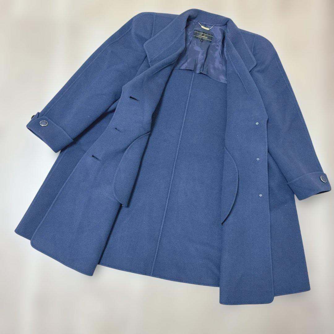 Leilian coat jacket, blue, solid, casual, wool, cashmere, size 9, long length