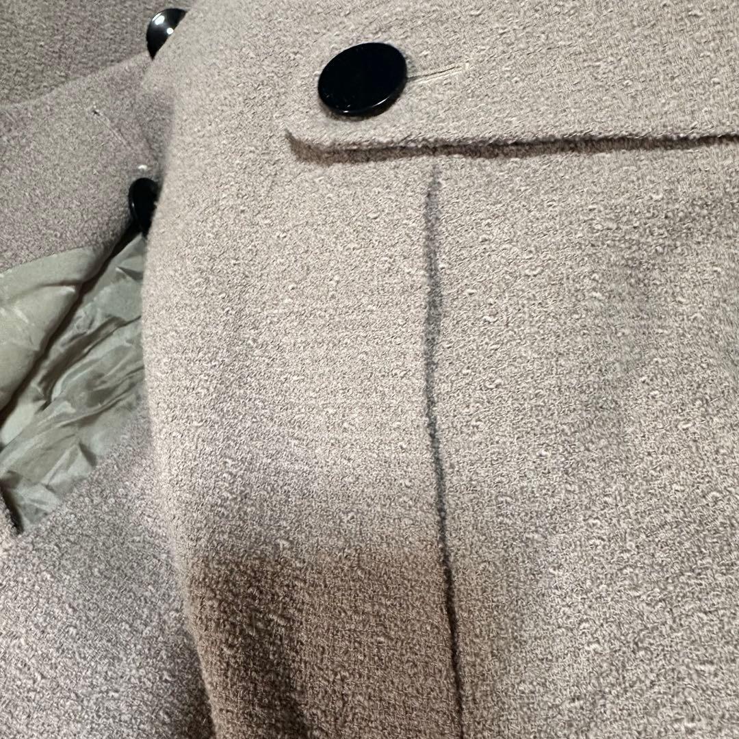 Pierre Cardin Round Collar A-Line Coat [9] Girly Gray Beige