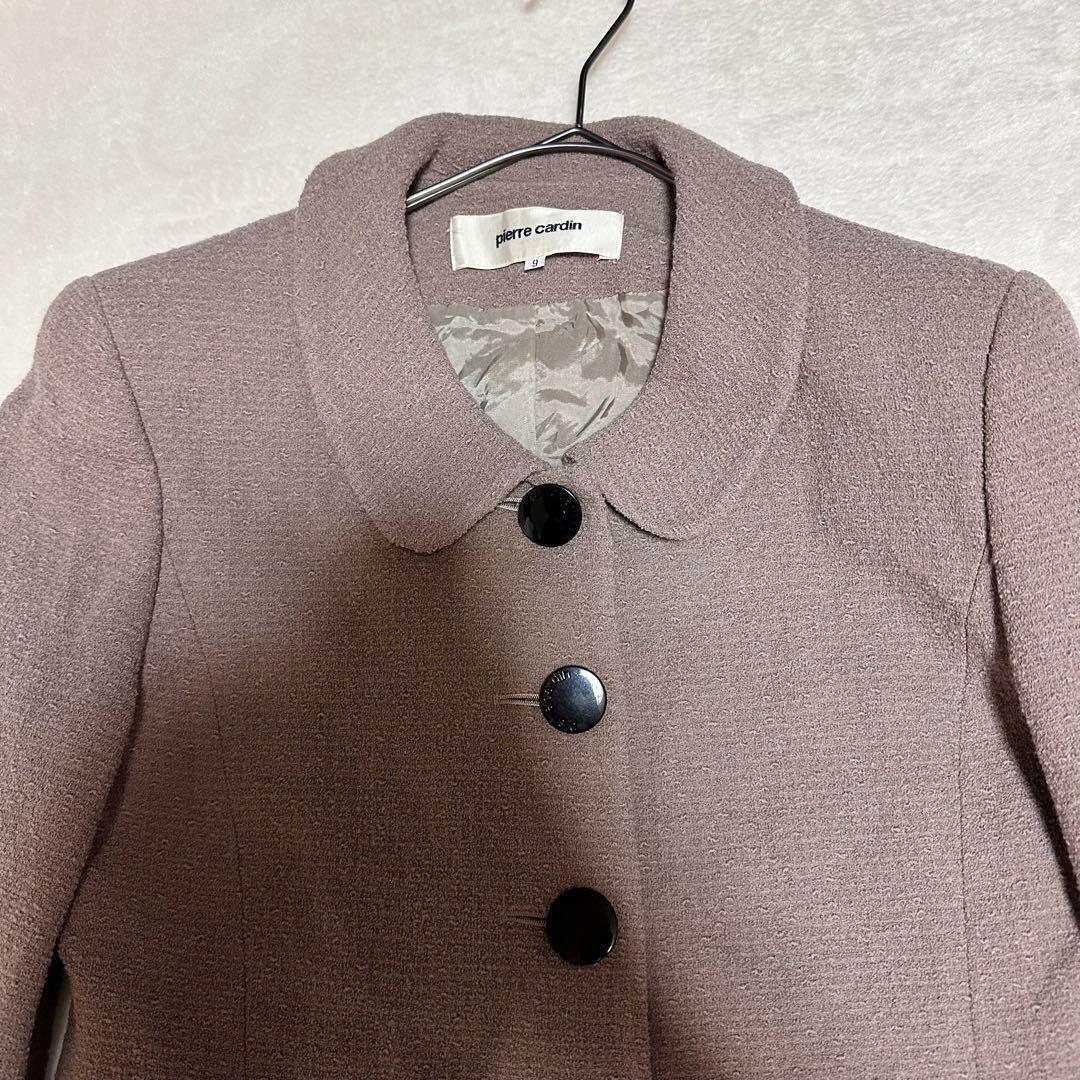 Pierre Cardin Round Collar A-Line Coat [9] Girly Gray Beige