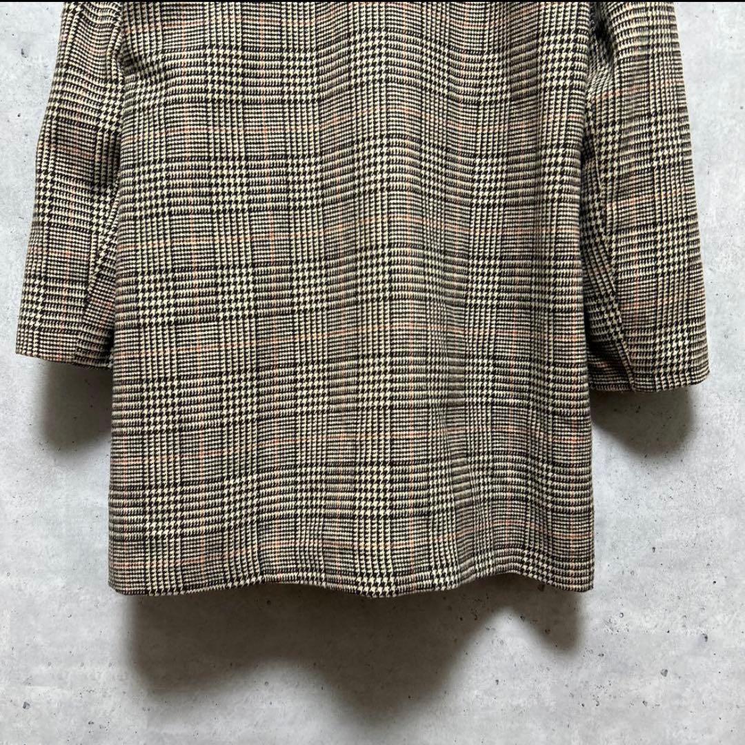 【SHEIN】Glen Plaid Chester Coat Brown M Size