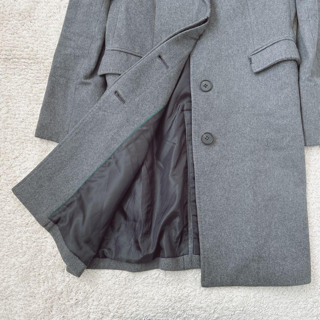 Indivi Cashmere Chester Coat, Made in Japan, Long Coat, Solid Color, Casual