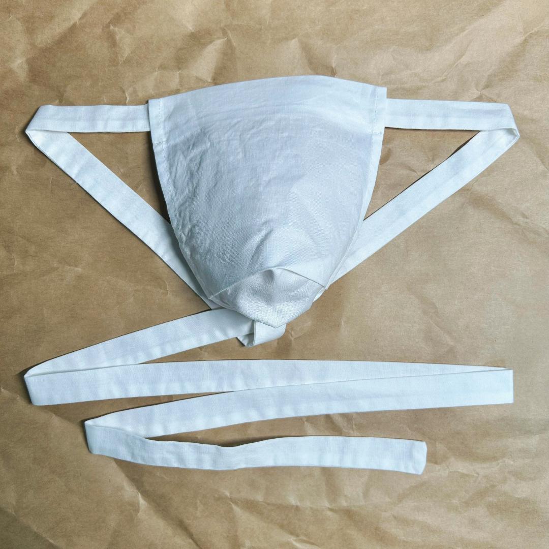Black Cat Fundoshi White Solid Color Fundoshi One Cat Fundoshi