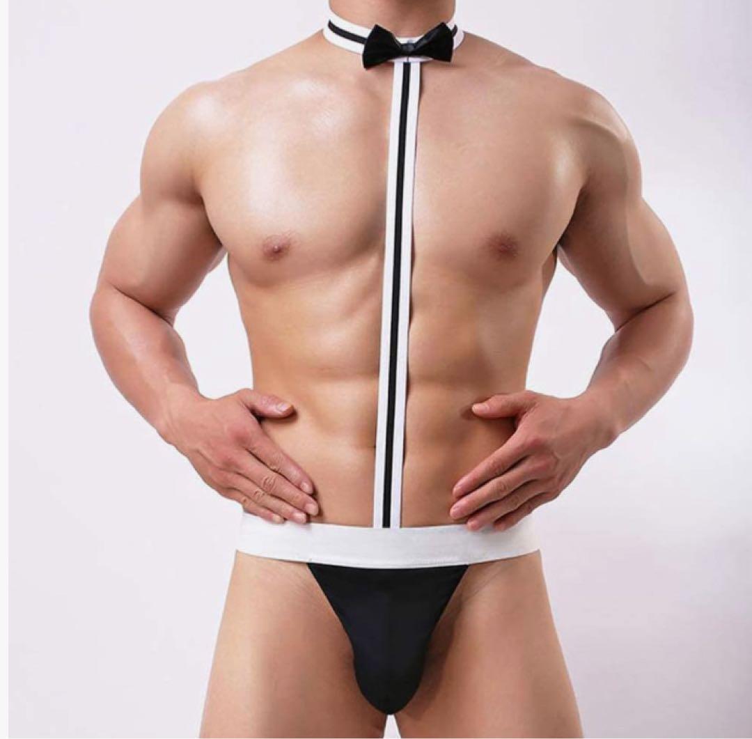 Men's Costume Cosplay T-back Bodysuit Black for Men