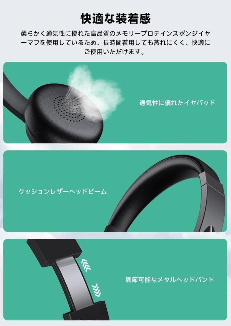 Wireless Headset with Microphone, Bluetooth 5.3, Mute Function