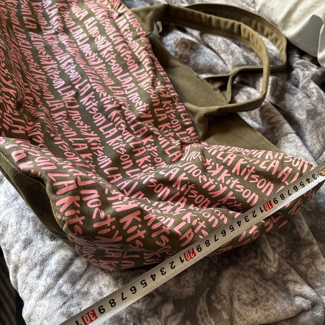 Kitson Tote Bag Olive Green Pink