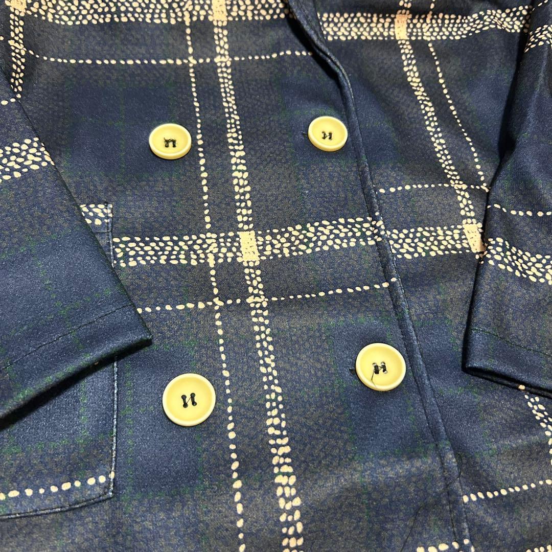1071 Navy Plaid Coat Jacket Outerwear 4XL Loose Fit