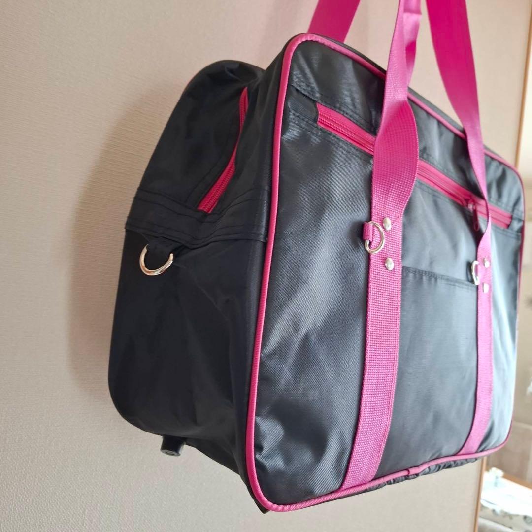 Pool Bag School Bag Black Pink Large Capacity Lightweight Nylon Durable Oshi-katsu