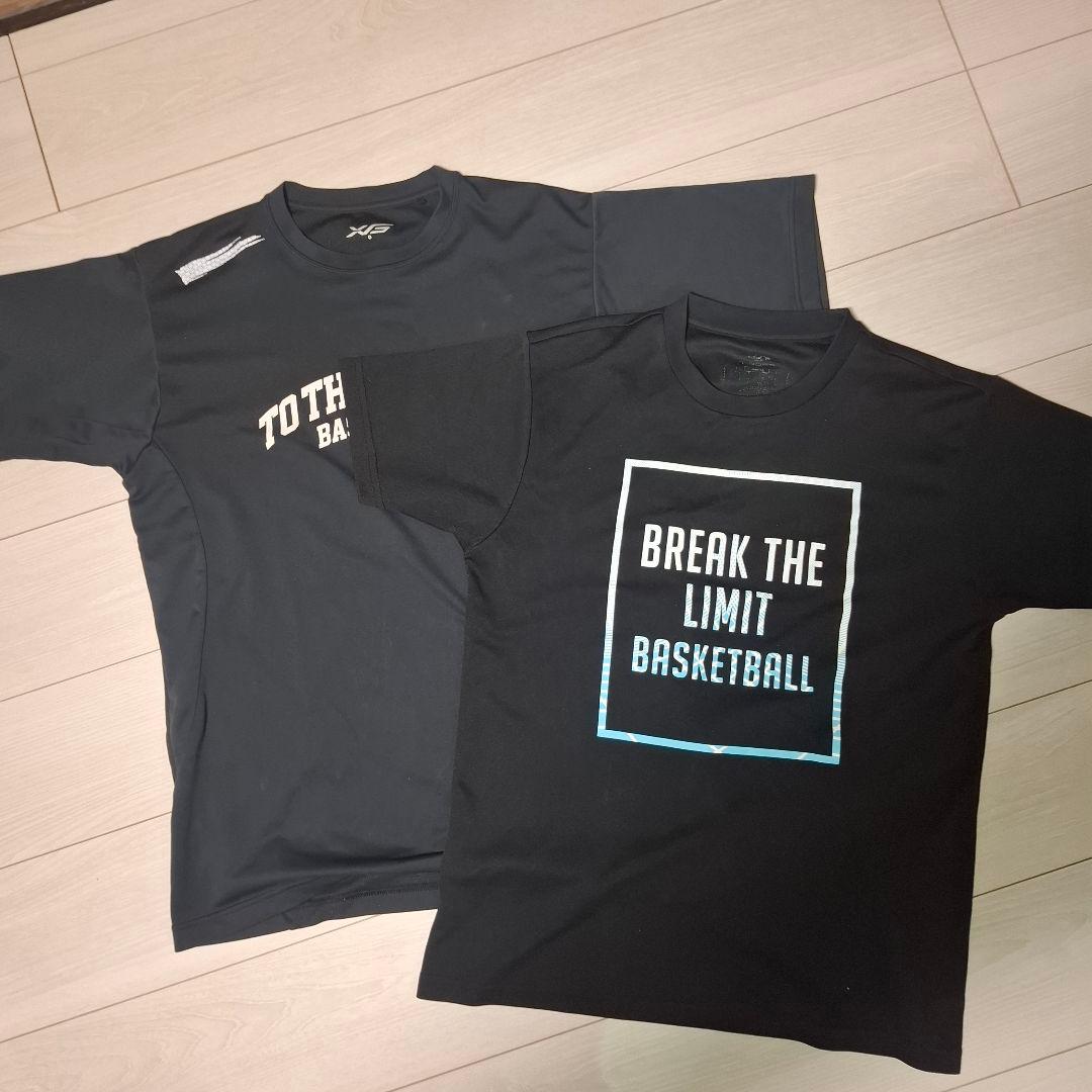 Basketball T-Shirt Set of 2, M/O Size, Black, Sports Wear, Practice Clothes