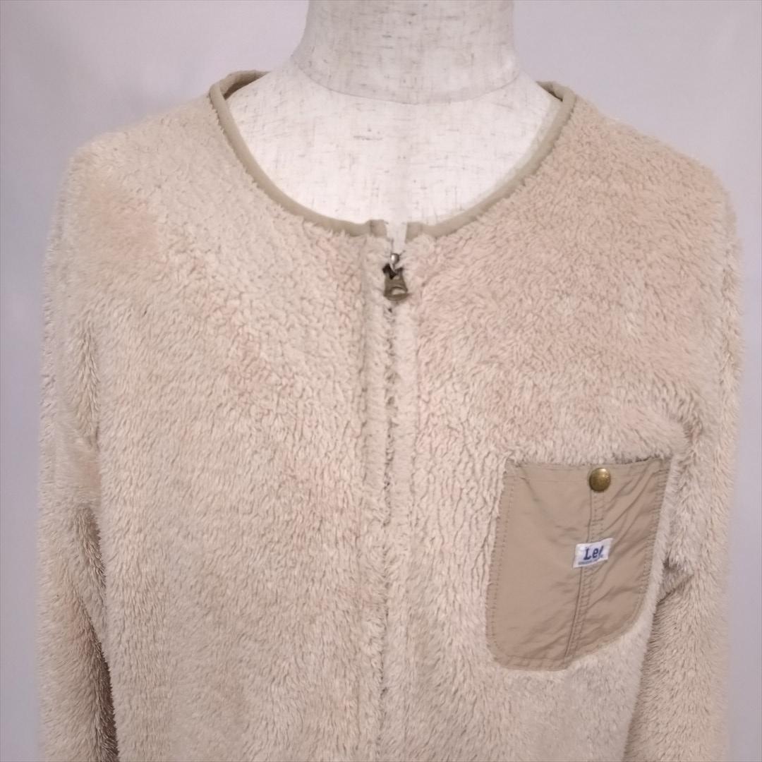 LEE Lee Boa Fleece Jacket M Beige Cardigan 10346