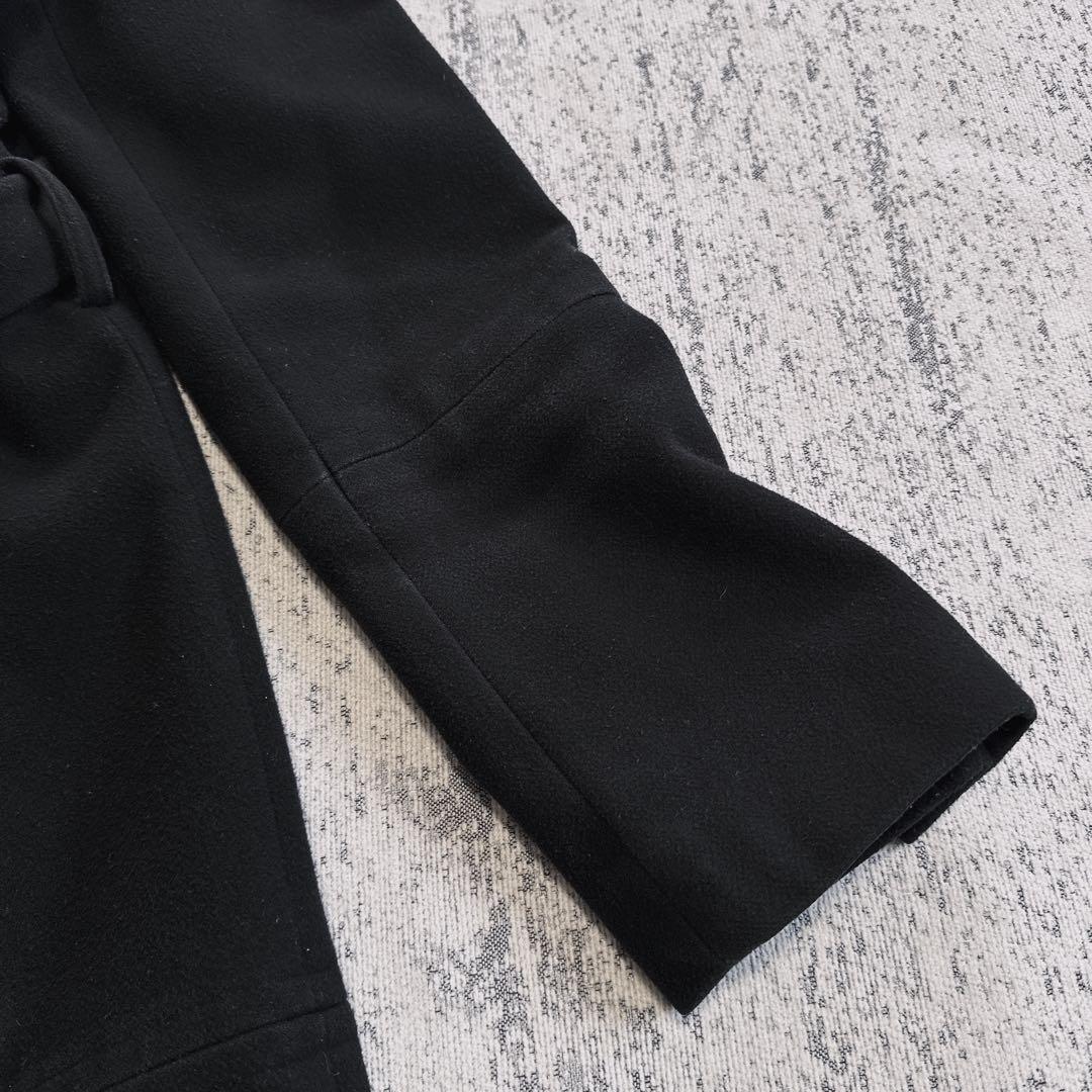 ZARA BASIC Coat Black Belted Stand Collar A-Line Autumn/Winter M